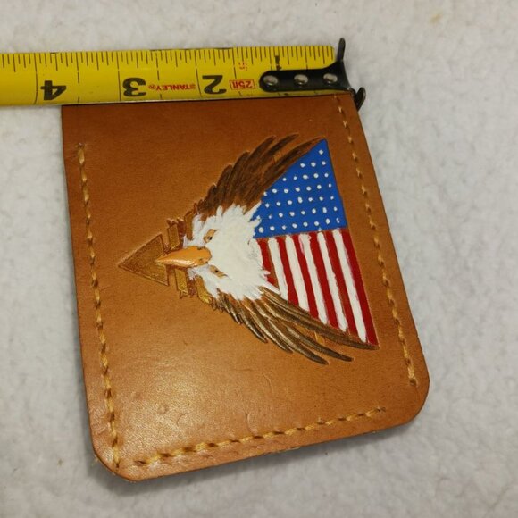 Carved Leather Wallet - Handcrafted - Picture 6 of 7